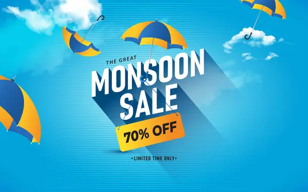 Muson satışı sancak tasarımı vektör illüstrasyonu