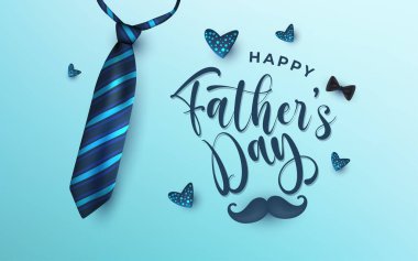 Babalar günü kartında baba ve çocuk var.
