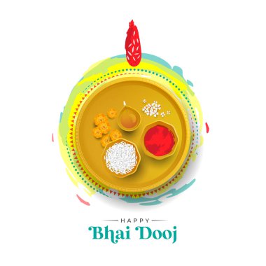 Geleneksel Hint Elementleriyle Mutlu Bhai Dooj Festivali Kutlama Tasarımı