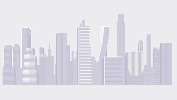 City Skyline Met Wolkenkrabbers Moderne Gebouwen Illustratie — Stockvector