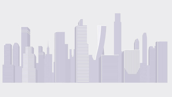 City Skyline with Skyscrapers and modern Buildings Illustration