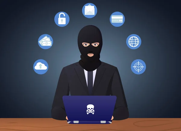 Hacker Spy Activité Concept Entreprise Illustration — Image vectorielle