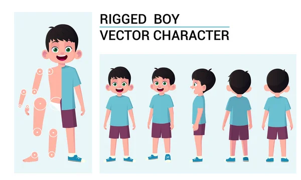 Cute Child Character Creation Set Movable Body Parts Animation Premium — Vetor de Stock