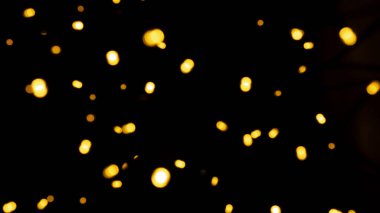 Web banner of abstract background of blurred yellow lights for design. Lights bokeh dis focus. Christmas background, copy space