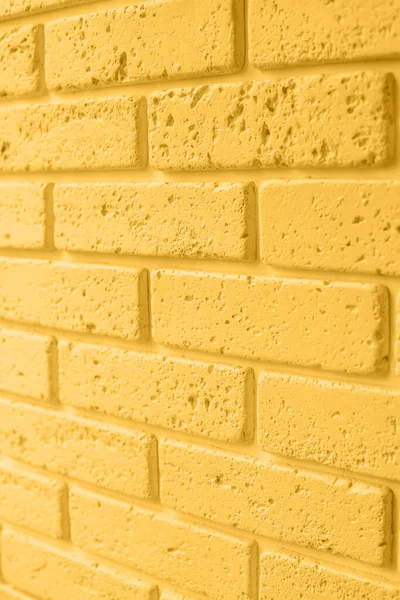 Hintergrund Der Ziegelwand Gelbe Farbe Strukturelle Dekorative Gips Ziegel Frontansicht — Stockfoto
