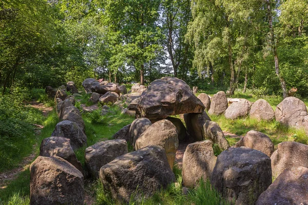 Vue Longitudinale Dolmen 25A Connu Sous Nom Kleinenkneter Stones Wildeshausen — Photo