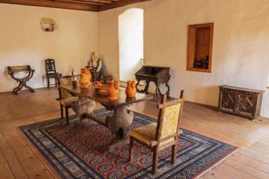 Homely atmosphere in a living room inside the Predjama Castle