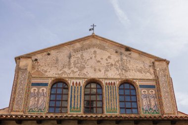 Facade of the Euphrasian Basilica also called the Cathedral Basilica of the Assumption of Mary in Porec