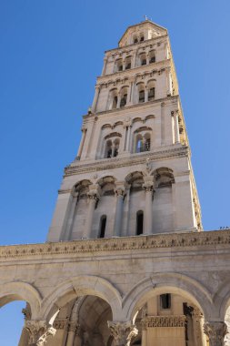 The steeple of Split Cathedral seen from the peristylum of Diocletian's Palace