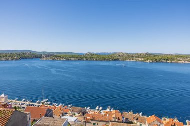Sibenik with it access to the sea, seen from St. John's fortress