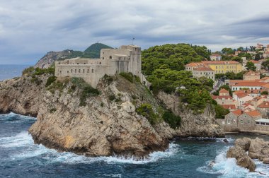 Fort Lovrijenac and Pile Bay also known as Fort St. Lawrence, seen from the walls of Dubrovnik