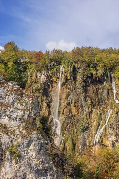 Parte Superior Grande Cachoeira Também Conhecida Como Veliki Slap Parque — Fotografia de Stock