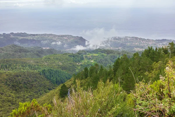 Zatažený Pohled Santanu Vyhlídkové Plošiny Miradouro Pico Redondo — Stock fotografie