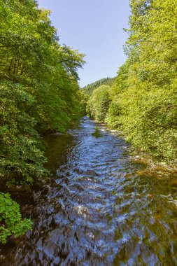 Rur Nehri, Monschau 'nun hemen dışında, doğanın ortasında.