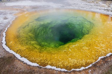 Yellowstone Ulusal Parkı 'ndaki Yukarı Gayzer Havzası' ndaki Renkli Sabah Zaferi Havuzu