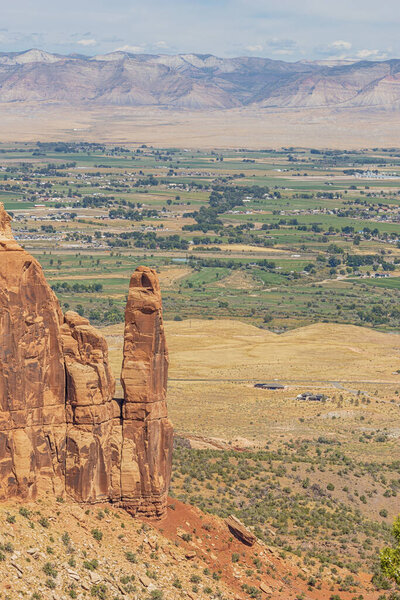 View of Sentinel Spire with the Colorado River, seen from Otto's Trail in the Colorado National Monument