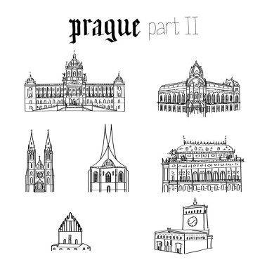 Prag 'ın mimarisi, 2. Bölüm. Müze, Prag Belediye Binası, St. Ludmila Katedrali, Emmaus, Ulusal Tiyatro, Eski Yeni Sinagog, Efendimizin En Kutsal Kalbi Kilisesi
