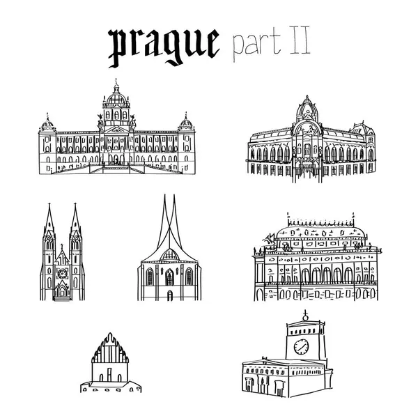 Prag 'ın mimarisi, 2. Bölüm. Müze, Prag Belediye Binası, St. Ludmila Katedrali, Emmaus, Ulusal Tiyatro, Eski Yeni Sinagog, Efendimizin En Kutsal Kalbi Kilisesi