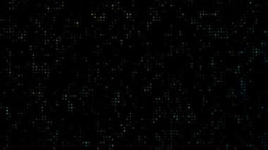 Siyah arkaplanda noktalar olan soyut dinamik. Motion modern animasyon. Modern afiş şablonu. Noktaların dokusu. Noktalı animasyon gradyanı. 4K Video