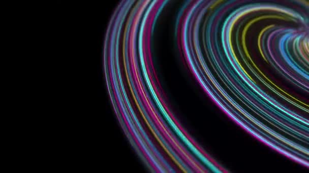 Abstraktní Neonové Pozadí Zářící Čáry Virtuální Realita Rychlost Světla Prostor — Stock video
