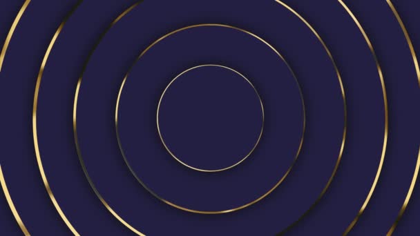 Padrão Abstrato Círculos Com Efeito Deslocamento Luxo Anéis Azuis Borda — Vídeo de Stock