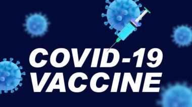 Animasyon şırıngaları hastalara aşılanıyor. Coronavirus aşısı, omicron. Covid-19 aşı konsepti. 4K Video