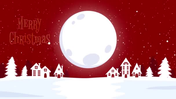 Wesołych Świąt Szczęśliwego Nowego Roku Animacja Tekstowa Dekoracją Świąteczną Czerwonym — Wideo stockowe