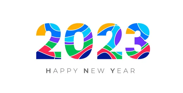 Mutlu Yıllar 2023 Arka Plan Şablonu Mutlu Yıllar 2023 Renkli — Stok Vektör