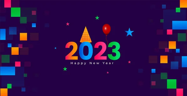 Mutlu Yıllar 2023 Arka Plan Şablonu Mutlu Yıllar 2023 Renkli — Stok Vektör