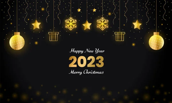 Mutlu Yıllar 2023 Mutlu Noeller Geçmiş Şablonu — Stok Vektör