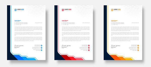 letterhead corporate official minimal design. corporate modern creative abstract professional informative letterhead design. letter head design.