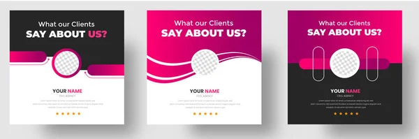 stock vector Customer feedback testimonial social media post web banner template. client testimonials social media post banner design template with red color