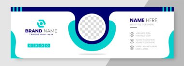 E- posta imza şablonu. Şirket Modern E- posta İmza Tasarımı şablonu. E- posta imzası şablon tasarımı. ticari e imza vektör tasarımı.