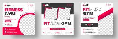 Spor salonunun sosyal medya pankart şablonu siyah ve kırmızı renk, spor, spor, spor, spor ve spor sosyal medya post pankartı, fitness spor salonu sosyal medya post poster tasarımı.