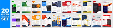 Mega collection of 18 corporate business flyer design template. business flyer set. business flyer bundle. set of 18 Item corporate business flyer with unique shapes.