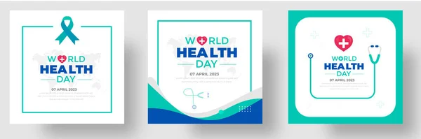 World Health Day social media post banner design template. World Health Day is a global health awareness day celebrated every year on 7th April. World Health Day banner design template.