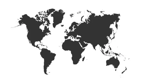 Světová Mapa Vektorové Ilustraci Šablona Světové Mapy Kontinenty Severní Jižní — Stockový vektor