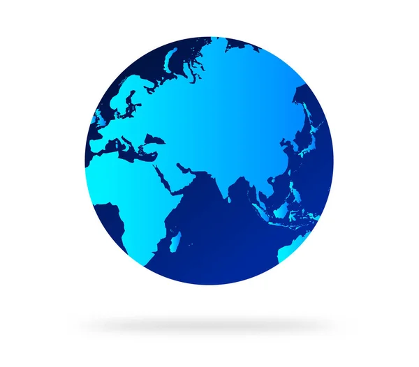 Jord Globus Med Blå Farge Vektor Illustrasjon Verdensglobus Verdenskartet Globusform – stockvektor