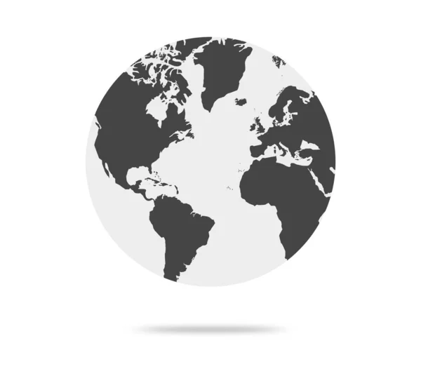Země Koule Bílou Tmavou Barvou Vektorové Ilustrace Světě Světová Mapa — Stockový vektor