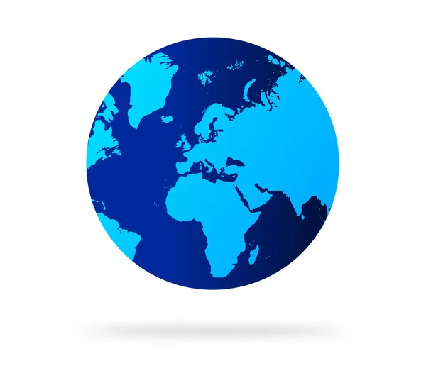 Zemská Koule Modrou Barevnou Vektorovou Ilustrací Světě Světová Mapa Tvaru — Stockový vektor