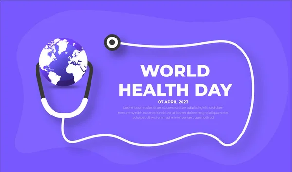 World Health Day background design template. World Health Day is a global health awareness day celebrated every year on 7th April. World Health Day banner design template.