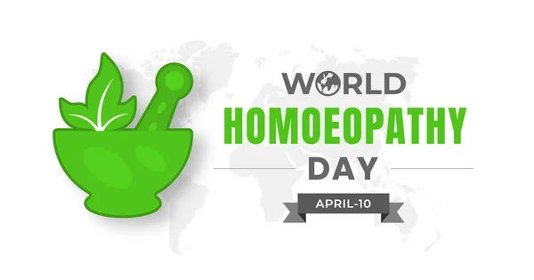 Fondo Del Día Mundial Homeopatía Para Plantilla Diseño Banner Con — Archivo Imágenes Vectoriales