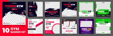 Fitness Spor Salonu Sosyal Medya 10 büyük mega koleksiyon destesinden oluşan afiş şablonu. Spor salonu, spor salonu, spor salonu, spor salonu, sosyal medya afişi, spor salonu sosyal medya, spor salonu sosyal medya, sosyal medya afiş paketi.