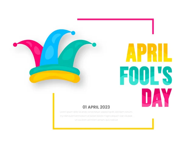4月の愚か者の日の背景 または4月の愚か者の日のイベントのための面白いピンクのイラストベクトルとバナーデザインテンプレート1 4月のお祝い 4月愚か者の日カラフルなタイポグラフィのデザイン — ストックベクタ