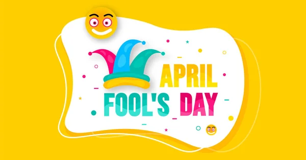 4月の愚か者の日の背景 または4月の愚か者の日のイベントのための面白いピンクのイラストベクトルとバナーデザインテンプレート1 4月のお祝い 4月愚か者の日カラフルなタイポグラフィのデザイン — ストックベクタ