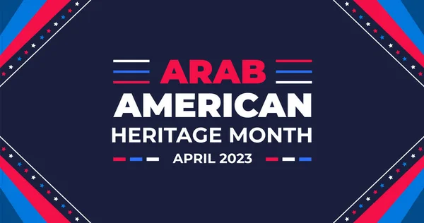 stock vector Arab American Heritage Month background or banner. Arab American Heritage Month social media banner or greeting card. Arab American Heritage Month celebrated in April  USA by people of Arab origin.