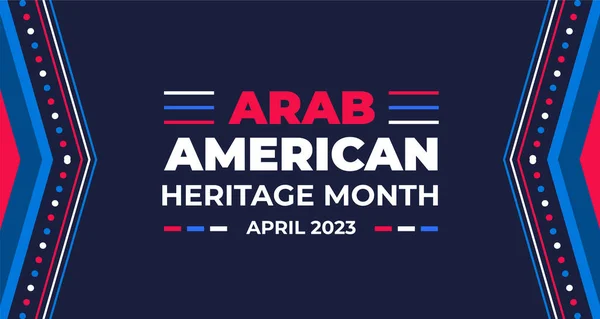Arabo Americano Patrimonio Mese Sfondo Banner Arabo Americano Patrimonio Mese — Vettoriale Stock