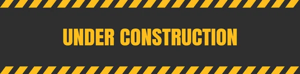 Aanbouw Onder Constructie Bord Achtergrond Met Zwarte Gele Strepen Waarschuwingsbord — Stockvector