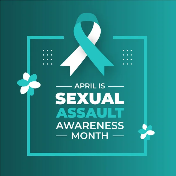 stock vector Sexual assault awareness month background or banner design template with ribbon. Vector illustration.