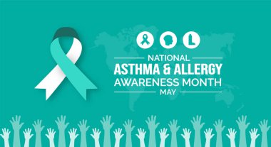 Ulusal Astım ve Alerji Farkındalığı Ay arka planı veya bayrak tasarım şablonu Mayıs ayında kutlandı